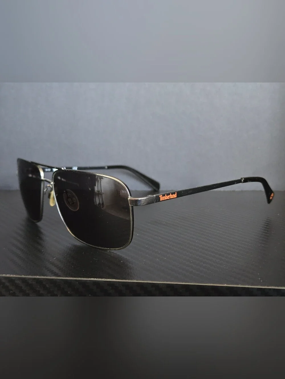 Timberland Polarized Rectangular Sunglasses Gunmetal Gray Lens TB7138 09A